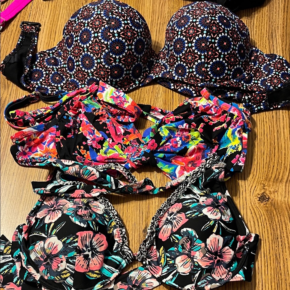 Multicolor Floral Swim Tops